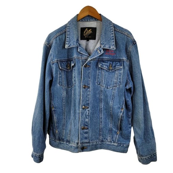 Vintage Riviera Hotel Casino LAS VEGAS size Medium Embroidered Denim Jacket Mens